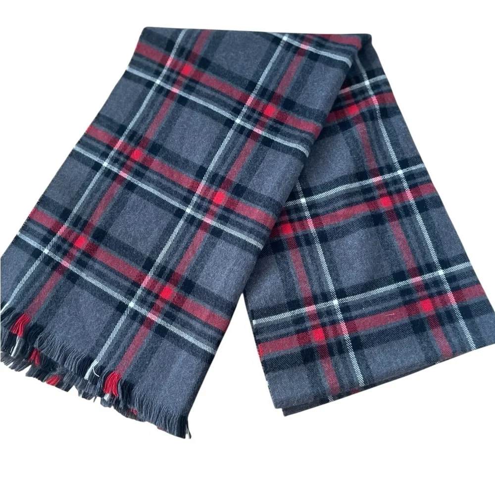 Gap Plaid Scarf with Fringe Soft Cozy